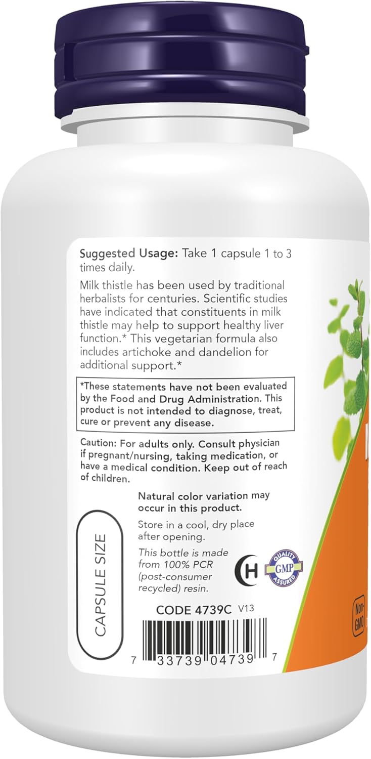NOW Foods Supplements, Silymarin Milk Thistle Extract 300 mg, 100 Veg Capsules