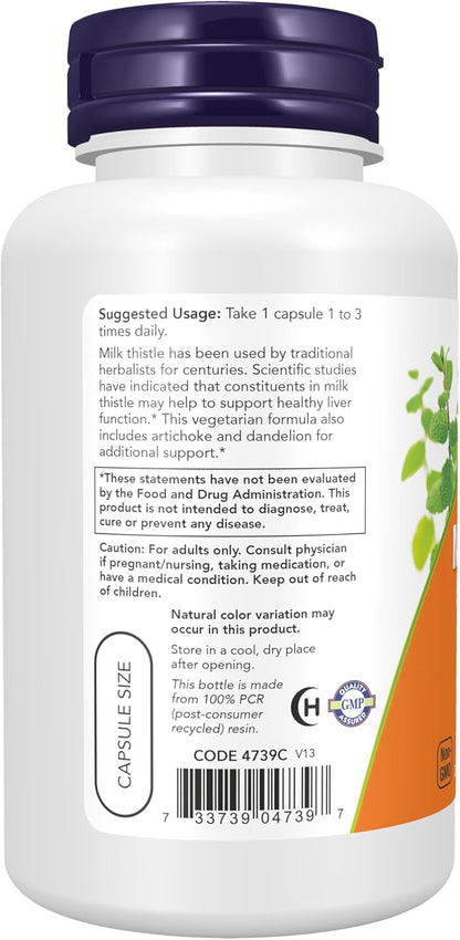 NOW Foods Supplements, Silymarin Milk Thistle Extract 300 mg, 100 Veg Capsules