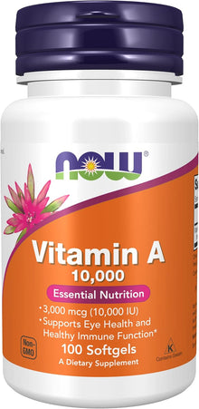 NOW Foods Vitamin A 10000 IU, 100 Softgels