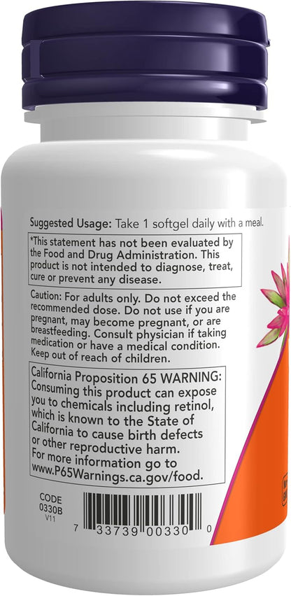 NOW Foods Vitamin A 10000 IU, 100 Softgels