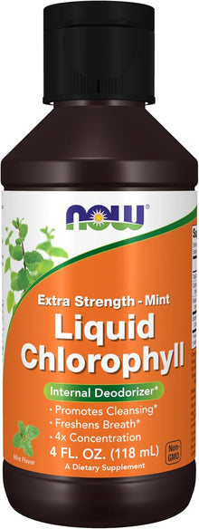Now Supplements, Extra Strength Liquid Chlorophyll, Mint, Internal Deodorizer, 4 fl. Oz.