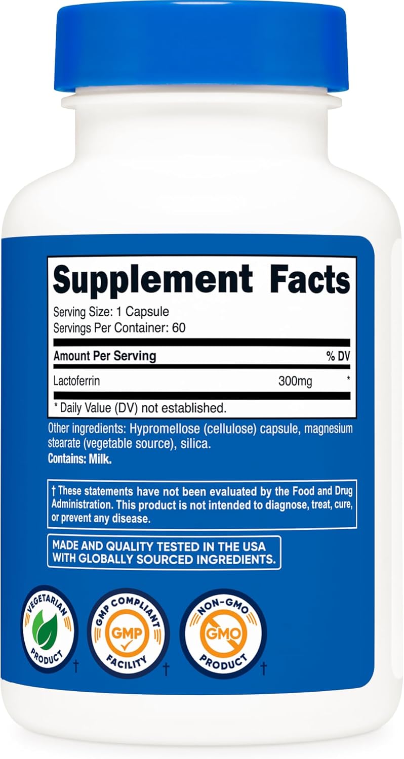 Nutricost Lactoferrin Capsules (60 Capsules, 300mg)