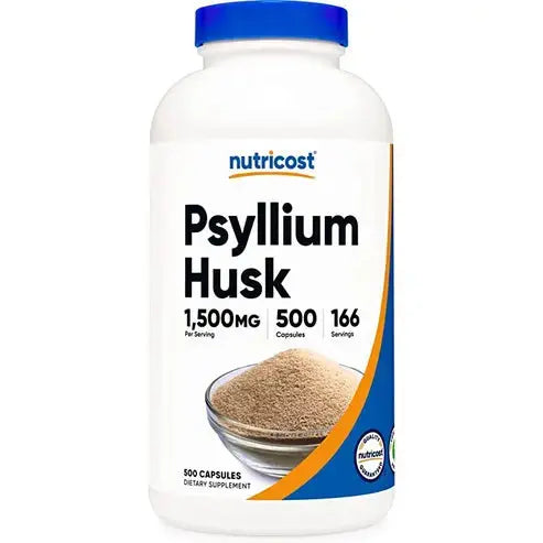 Nutricost Psyllium Husk 1500mg Per Serving, 500 Capsules - Non-GMO & Gluten Free
