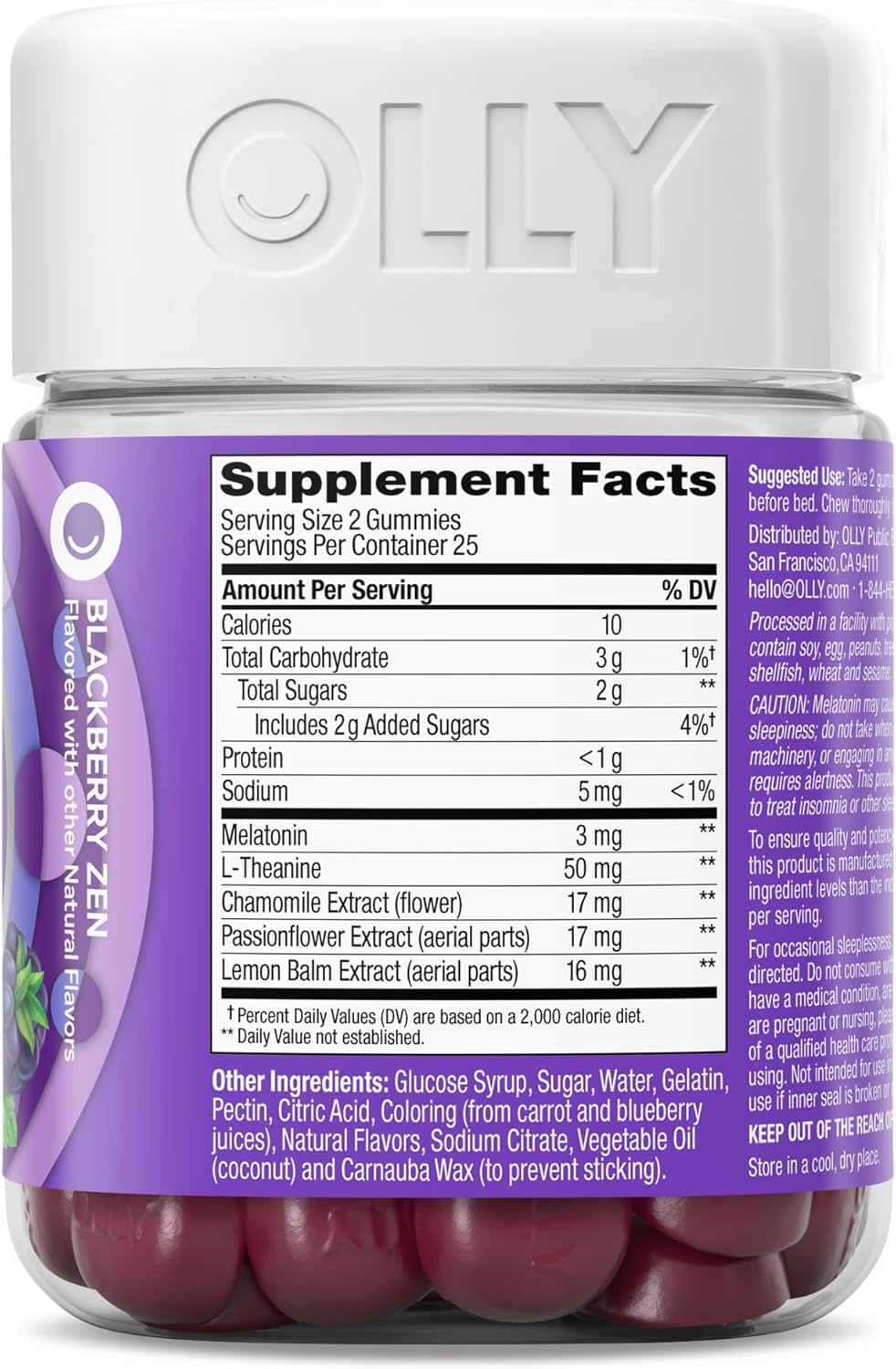 OLLY Restful Sleep Gummy Supplement with Melatonin & L-Theanine