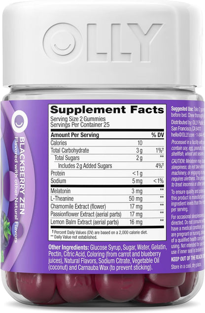 OLLY Restful Sleep Gummy Supplement with Melatonin & L-Theanine