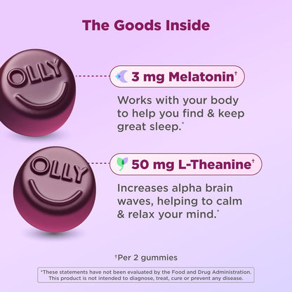 OLLY Restful Sleep Gummy Supplement with Melatonin & L-Theanine