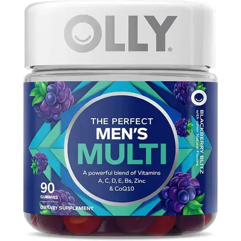 OLLY Men's Gummy Multivitamin, 45 Day Supply, BlackBerry Blitz, 90 Gummies
