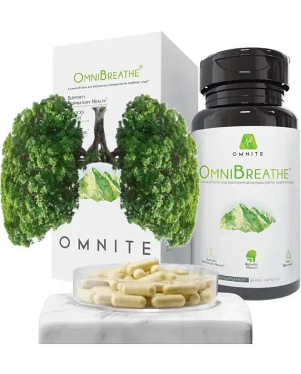 OMNIBREATHE Blend Asthma Relief,Bronchial Health,Lung Cleanse and Detox by OmniBreathe,30-Day Respiratory Wellness Supplement,Naturally Reduce Cough & Clear Mucus/Phlegm for Smokers in 24H,60 Veg Capsules
