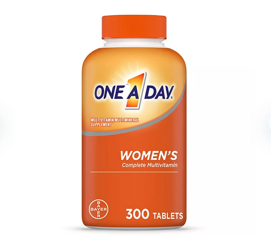 ONE A DAY Womens Complete Daily Multivitamin with Vitamin A, B , C, D, and E, Calcium and Magnesium, Immune Health Support, 300 Count
