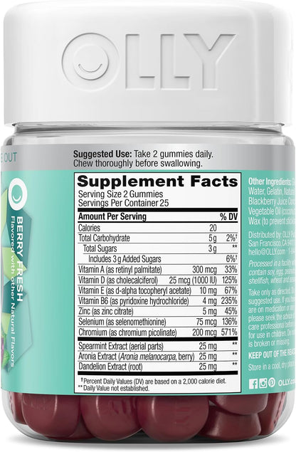 OLLY Flawless Complexion Healthy Skin Support, 300 mcg Vitamin A - 50 Count