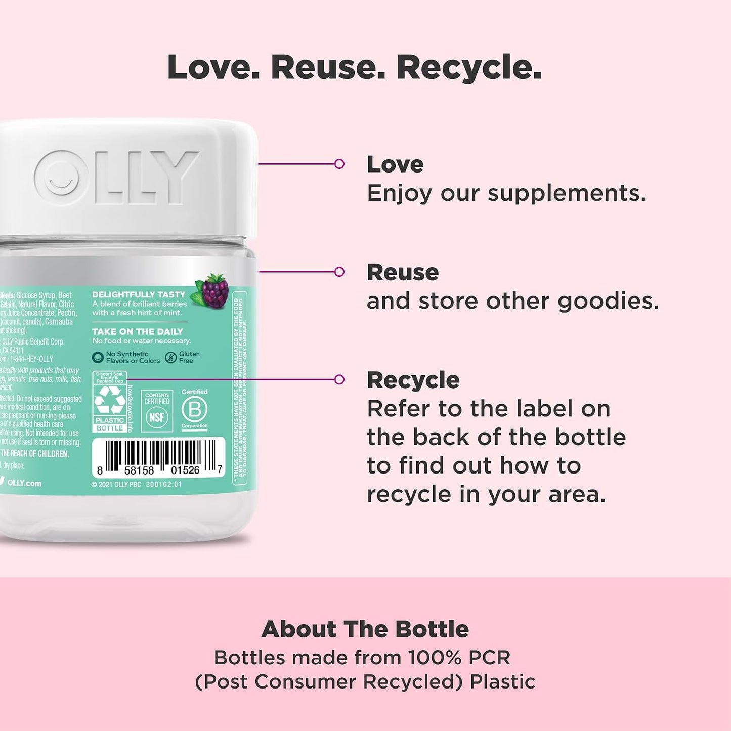 OLLY Flawless Complexion Healthy Skin Support, 300 mcg Vitamin A - 50 Count