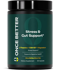 Once Better™️ Stress & Gut Support Supplement – 60 Capsules - Men & Women

