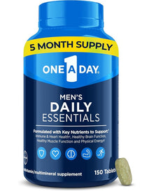 One A Day Men’s Multivitamin Daily Essentials, Multivitamin for Men Tablet, Supports Healthy Muscle Function, Physical Energy, and Immune Health with Vitamin B12, Vitamin C, and Zinc, 150 Count
