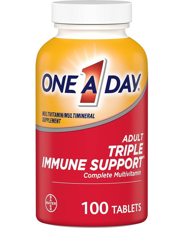 One A Day Adult Triple Immune Support* Complete Multivitamin, Supplement with Vitamins C, Vitamin D, & Zinc, 100 Count
