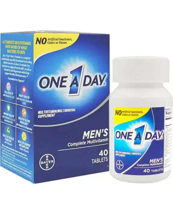 One A Day Men’s Multivitamin, Supplement with Vitamin A, C, D, E and Zinc for Immune Health Support, B12, Calcium- 40 count

