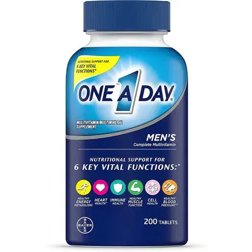 One A Day Men’s Multivitamin, Supplement with Vitamin A, C, D, E and Zinc for Immune Health Support, B12, Calcium & more, 200 count
