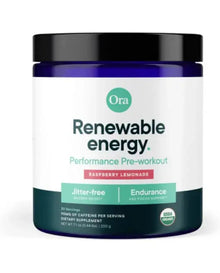 Ora Organic Natural Pre Workout Powder - Raspberry Lemonade Flavor- Provides Jitter Free Energy, Focus, Hydration, & Endurance - Vegan, Certified Organic, Soy, Dairy, & Gluten Free, 20 Servings
