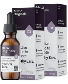 Organic Ear Oil for Ear Infections All Natural Eardrops for Infection Prevention Swimmer's Ear and Wax Removal - Kids Adults Baby Dog Earache Remedy - with Mullein, Garlic | Marie Originals (2 Pack)
