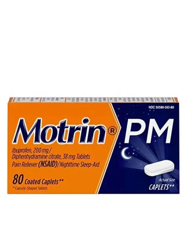 PM Caplets, 200 mg Ibuprofen & 38 mg Sleep Aid, Nighttime Relief for Minor Pains, 80 ct.
