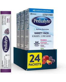 Pedialyte Electrolyte Powder Packets, Variety Pack, Hydration Drink, 24 Single-Serving Powder Packets
