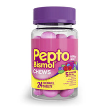 Pepto Bismol Chews, Over-the-Counter Medicine, Nausea and Indigestion Relief, Berry Mint, 24 Ct
