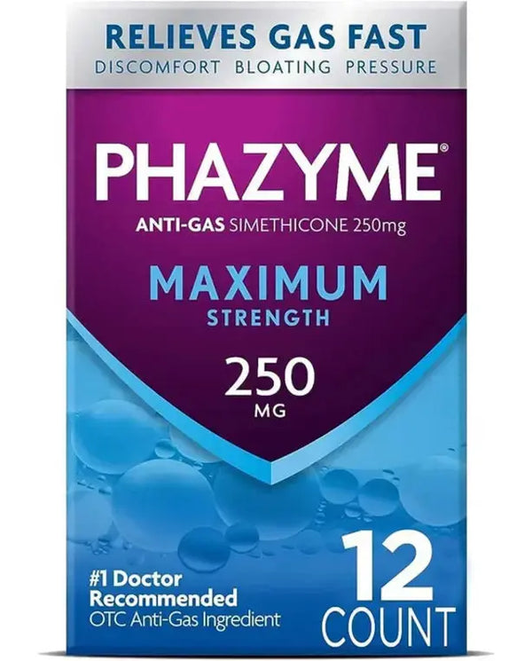 Phazyme Maximum Strength Gas and Bloating Relief, 250 mg Simethicone
