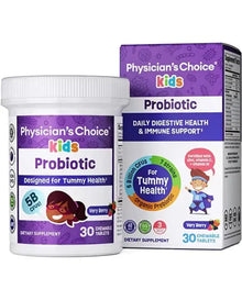 Physician's CHOICE Probiotics for Kids - 7 Diverse Strains, Organic Prebiotics, Vitamins & Minerals - Clinically Studied L. Rhamnosus GG - Immune & Digestive Support - No Allergens or Artificial Dyes

