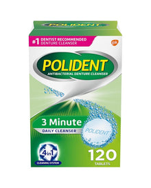 Polident 3 Minute Denture Cleanser Tablets - 120 Count