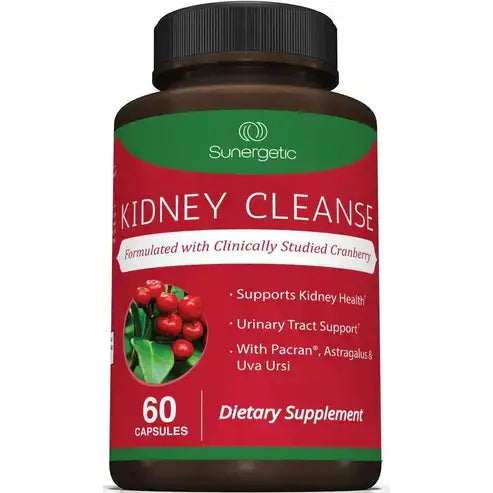 Premium Kidney Cleanse Supplement | Powerful Kidney Support Formula with Cranberry Extract Helps Support Healthy Kidneys & Urinary Tract Support | 60 Vegetarian Capsules

