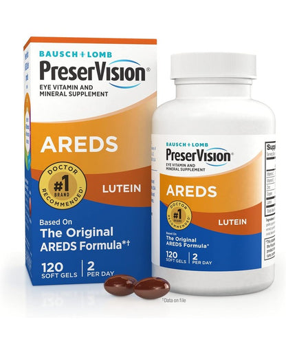 PreserVision AREDS Lutein Eye Vitamin & Mineral Supplement, Beta-Carotene Free, Soft Gels, 120 ct
