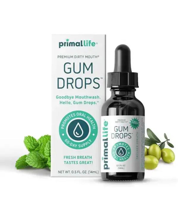 Primal Life Organics - Dirty Mouth Gum Serum, Natural Essential Oils, Promotes Good Breath, Gentle Mouthwash, Supports Good Oral Health, Great On Your Gums, Paleo, Organic, Vegan, Gluten-Free (0.5 oz)
