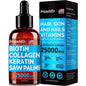 PrimeMD -in-1 Liquid Collagen 25000 mcg Drops - Keratin Saw Palmetto, Liquid Biotin - 2fl oz
