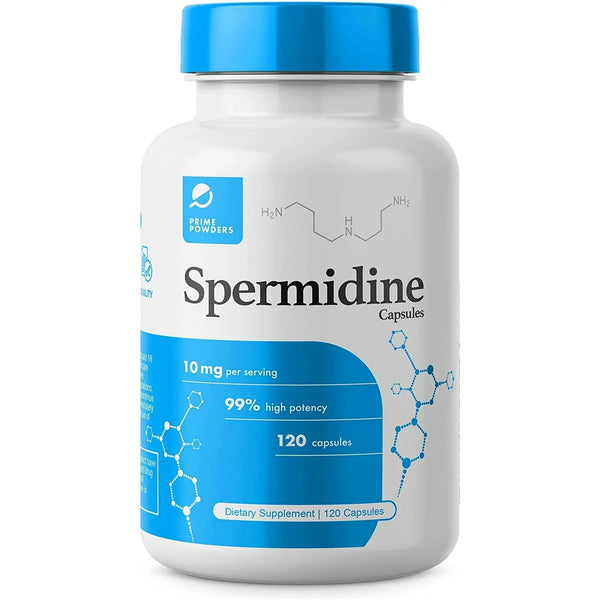 Prime Powders Spermidine Capsules, 99% Concentration 100x More Potent Than Wheat Germ Extract for Anti-Aging DNA Telomere Support
