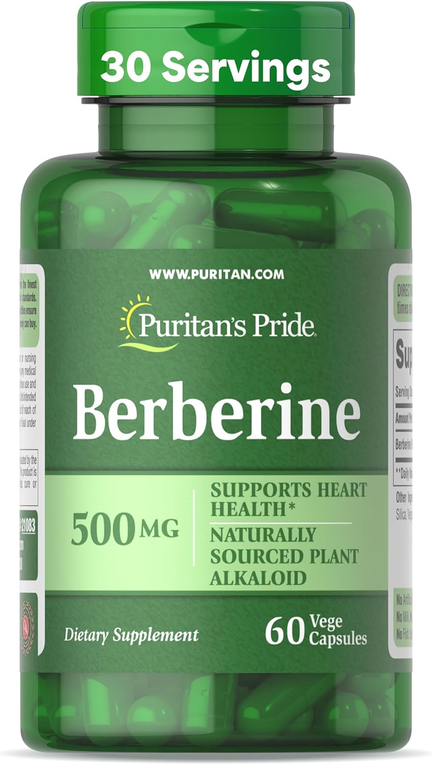 Puritan's Pride Berberine 500 mg, 60 Capsules