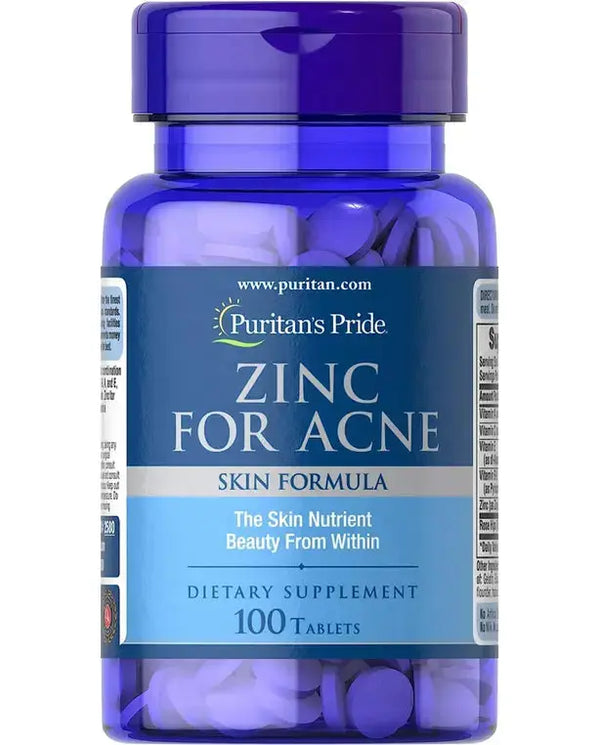 Puritan's Pride Zinc for Acne a Mineral for Immune Sytem Health 100 Tablets
