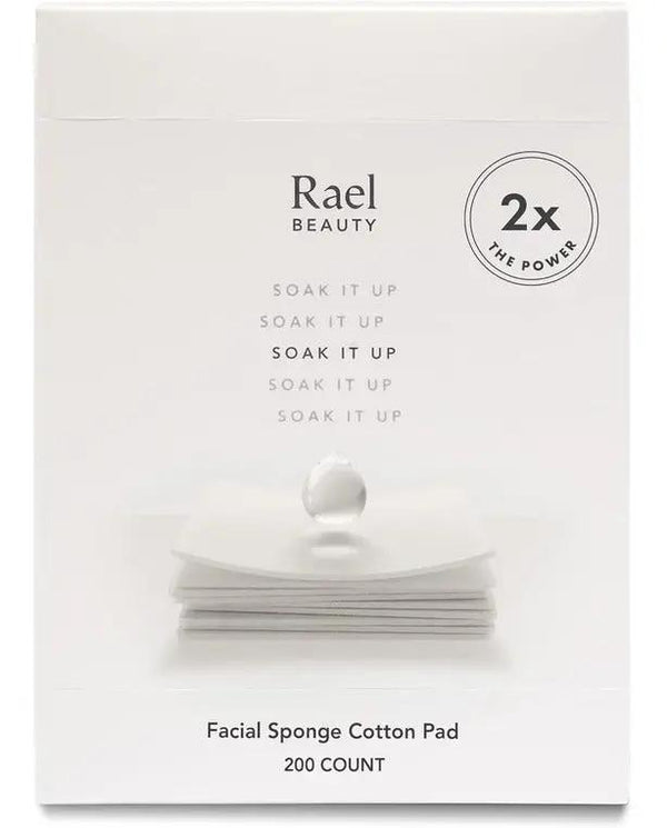 Rael Skin Care, Cotton Pads for Face - Facial Sponge Pads, Square Cotton Pads for Face Toner, Makeup Remover and Facial Cleansing, Lint Free, Soft and Thin, Rayon (200 Count)
