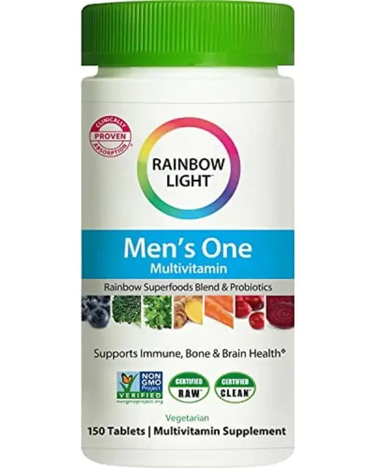 Rainbow Light Multivitamin for Men, Vitamin C, D & Zinc, Probiotics, Men's One Multivitamin Provides High Potency Immune Support, Non-GMO, Vegetarian, 90 Tablets
