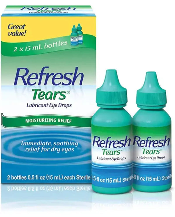 Refresh Tears Lubricant Eye Drops, 2 Count (Pack of 1)
