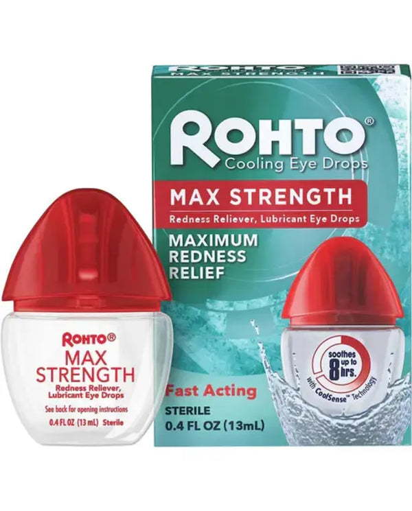 Rohto Max Strength Redness Relief Eye Drops, 0.4 fl oz
