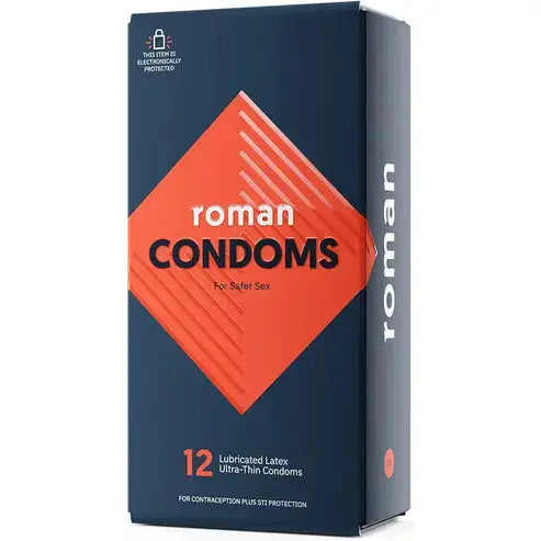 Roman Condoms | Ultra-Thin, Lubricated Condoms Made with 100% Natural Rubber Latex, FDA-Cleared, Electronically Tested for Safety and Reliability
