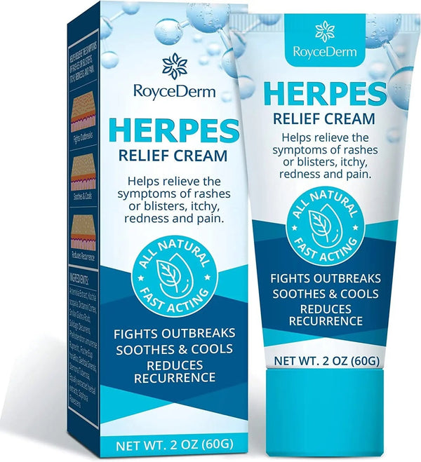 Roycederm Herpes Cream, Relief Cream for Herpes Suffers, Gentle Treatment for Sensitive Skin- 60g
