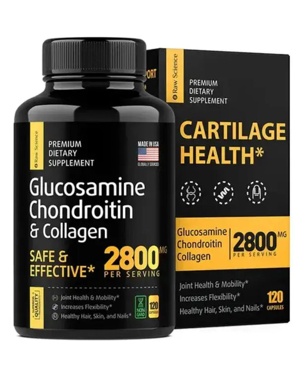 S-RAW SCIENCE Glucosamine Chondroitin MSM Supplement Capsules, Joint Health Supplement for Women & Men, Glucosamine Chondroitin Triple Strength, Reduces Discomfort for Joints, 120 Tablets
