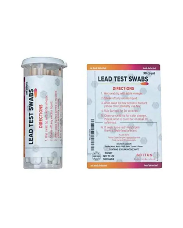 SCITUS know, understand Lead Test Kit with 30 Testing Swabs Rapid Test Results in 30 Seconds Just Dip in White Vinegar to Use Lead Testing Kits for Home Use, Suitable for All Painted Surfaces
