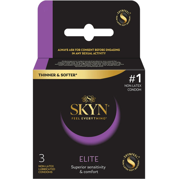 SKYN, Elite Non-Latex Lubricated Condom, 3 Count SKYN