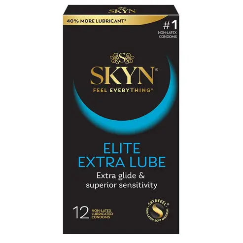 SKYN Elite Extra Lube – Ultra-Thin, Lubricated Latex-Free Condoms
