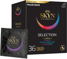  SKYN Selection Non-Latex Condoms, Contains
 SKYN Elite, Original, Excitation, Extra Lube,
 Condoms, 36 Count 