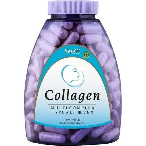 Sanar Naturals Collagen Pills Multi Collagen Complex - Type I, II, III, V, X - Extra Strength Hair Skin Nails Joints - 150 Capsules
