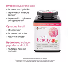 Youtheory Total Beauty Hyaluronic Acid, Keratin & Biotin Capsules 90 ct. Youtheory