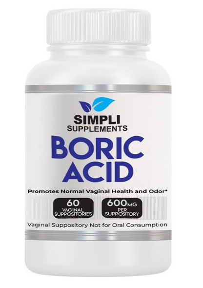 Simpli Supplements 60 Boric Acid Suppositories - Modern Support & Ancient Remedy