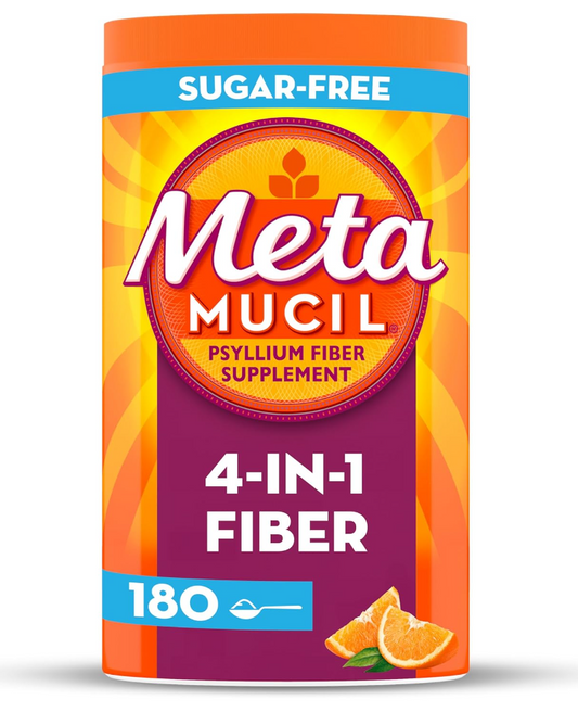 Metamucil 4 in 1 Daily Fiber Supplement Powder, Fiber Powder for Digestive Health and Regularity, 180 teaspoons